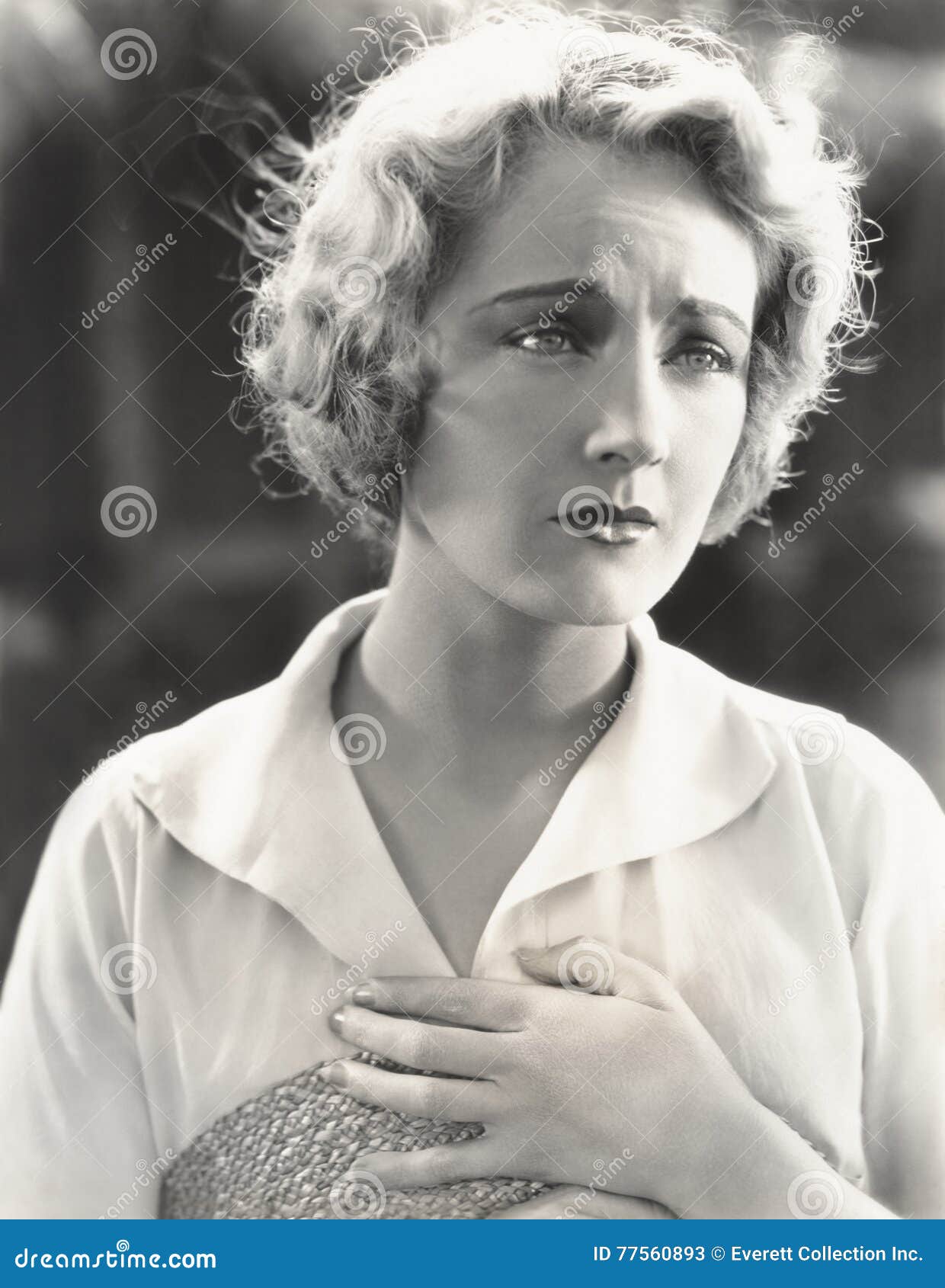 Sad Woman Clutching Her Heart Stock Image Image of 1910s, cabin 77560893