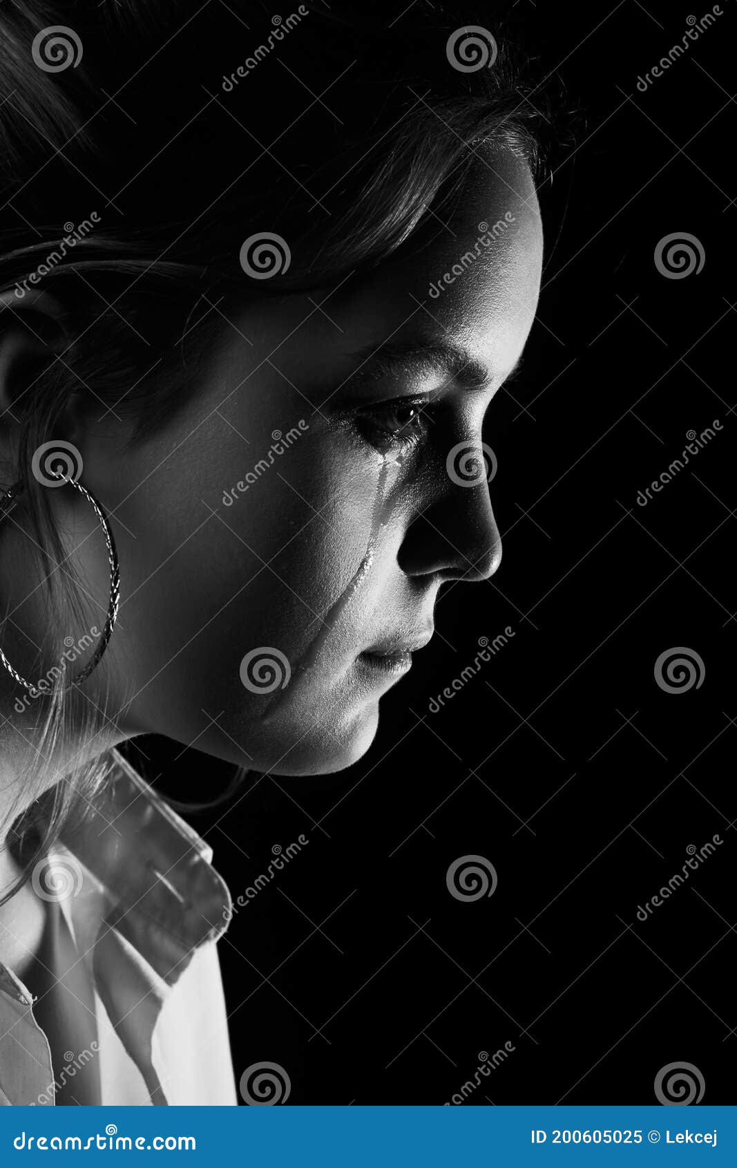 Sad crying girl stock image. Image of grief, expression - 200605025