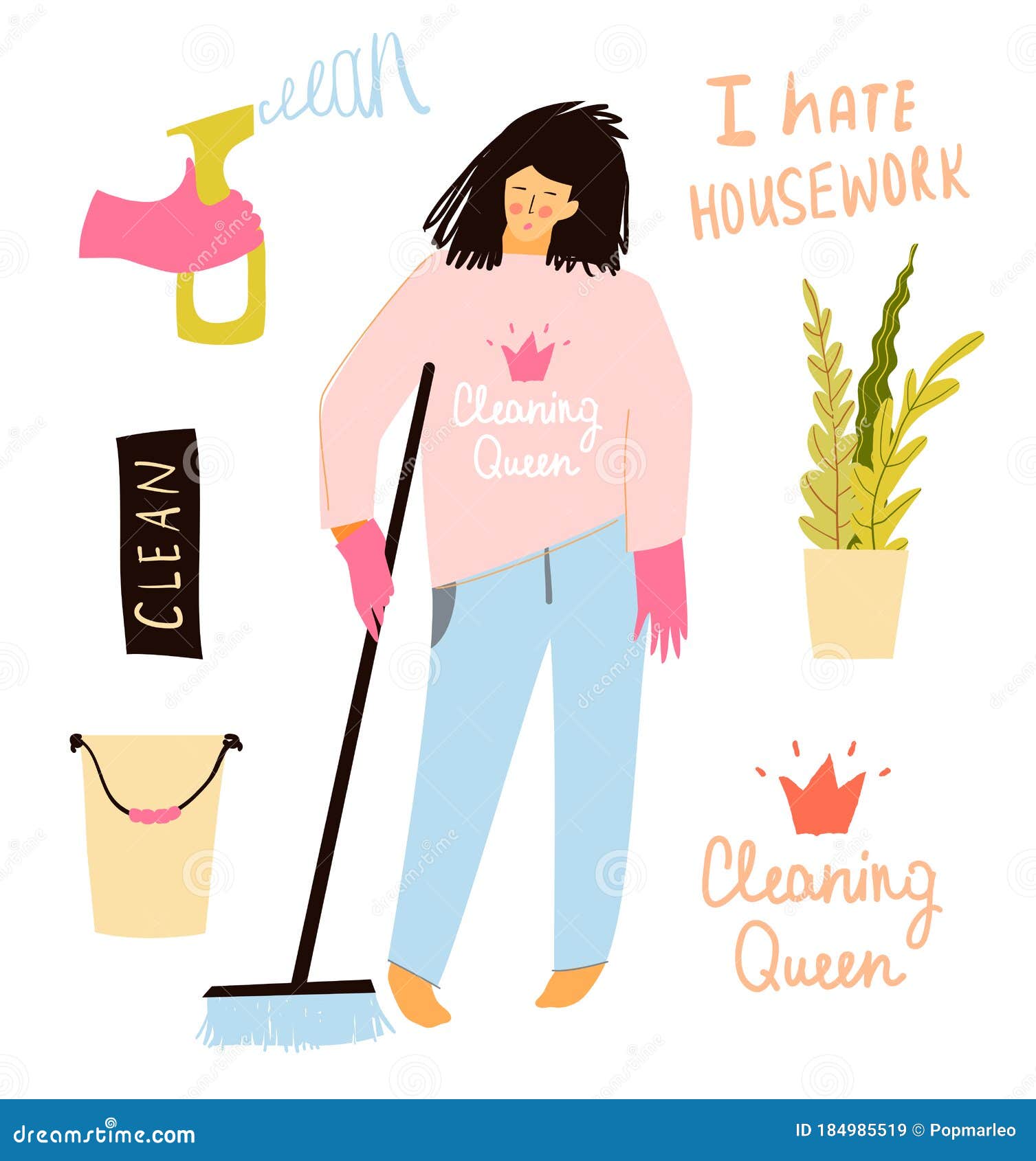 Funny Flat Housekeeper Girl, Sad and Unhappy. Modern Housewife Hates Cleaning House. Fun Vector Cartoon and Lettering. Stock Vector - Illustration of flat, housekeeper: 184985519 Funny Flat Housekeeper Girl, Sad and Unhappy. Modern Housewife Hates Cleaning House. Fun Vector Cartoon and Lettering. Stock Vector - Illustration of flat, housekeeper: 184985519