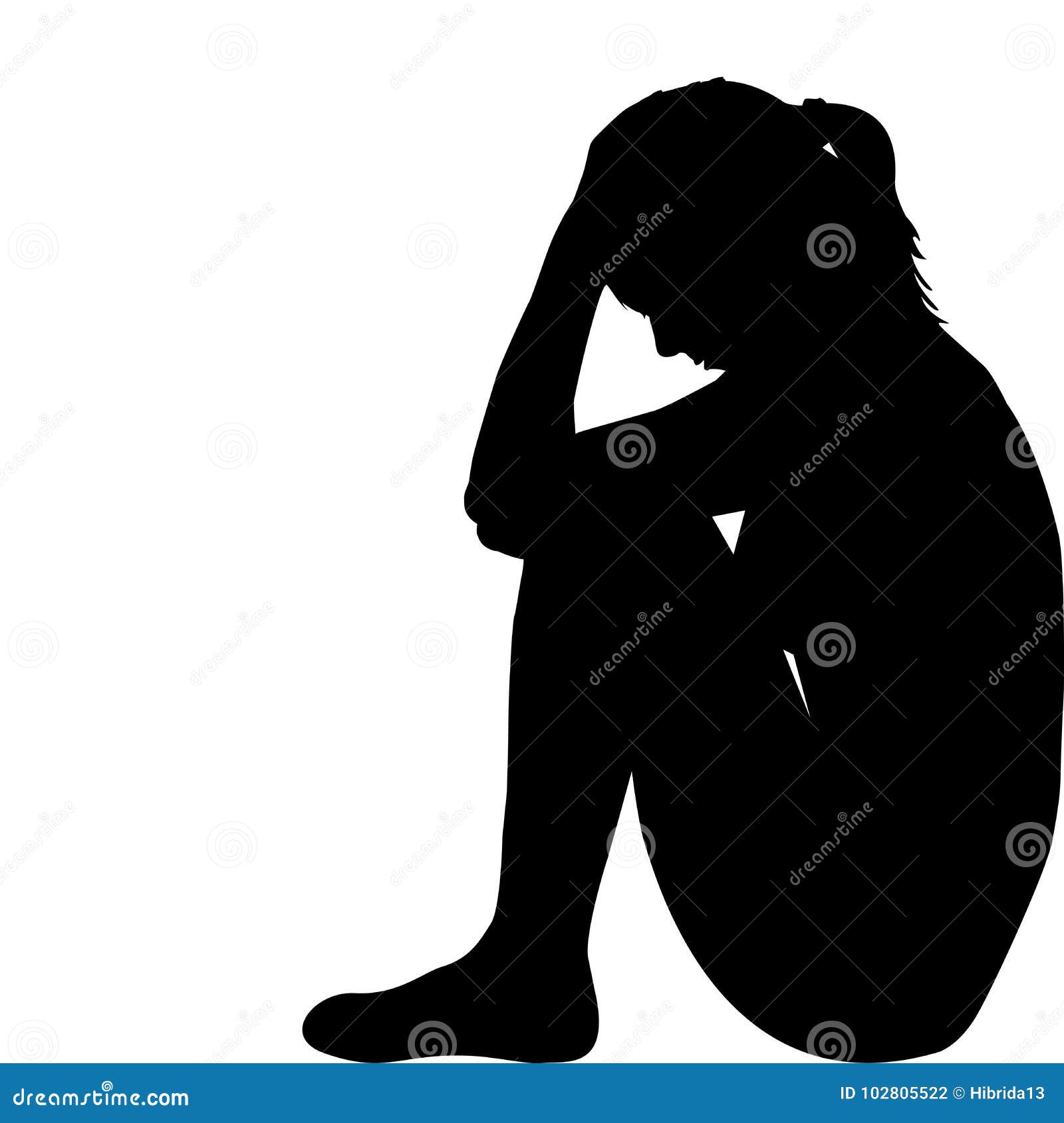 sad woman profile silhouette on black background looking down Stock Photo -  Alamy