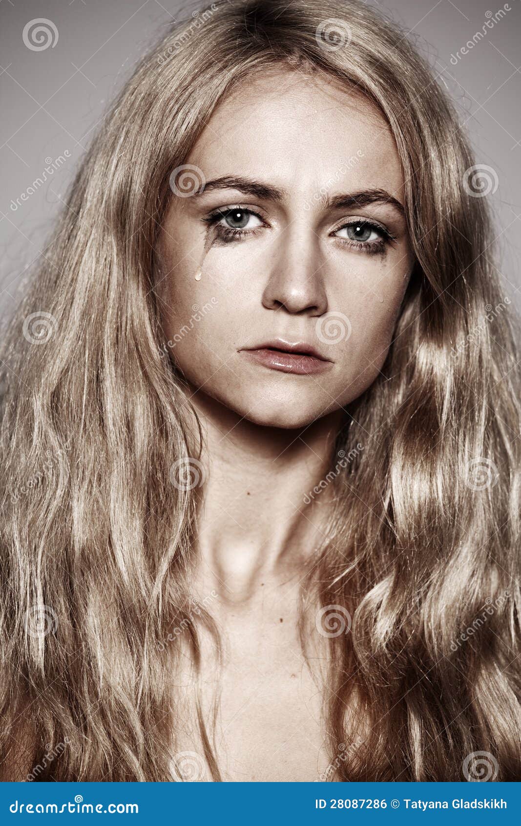 Sad Woman With Tears In Her Eyes Royalty Free Stock Image 