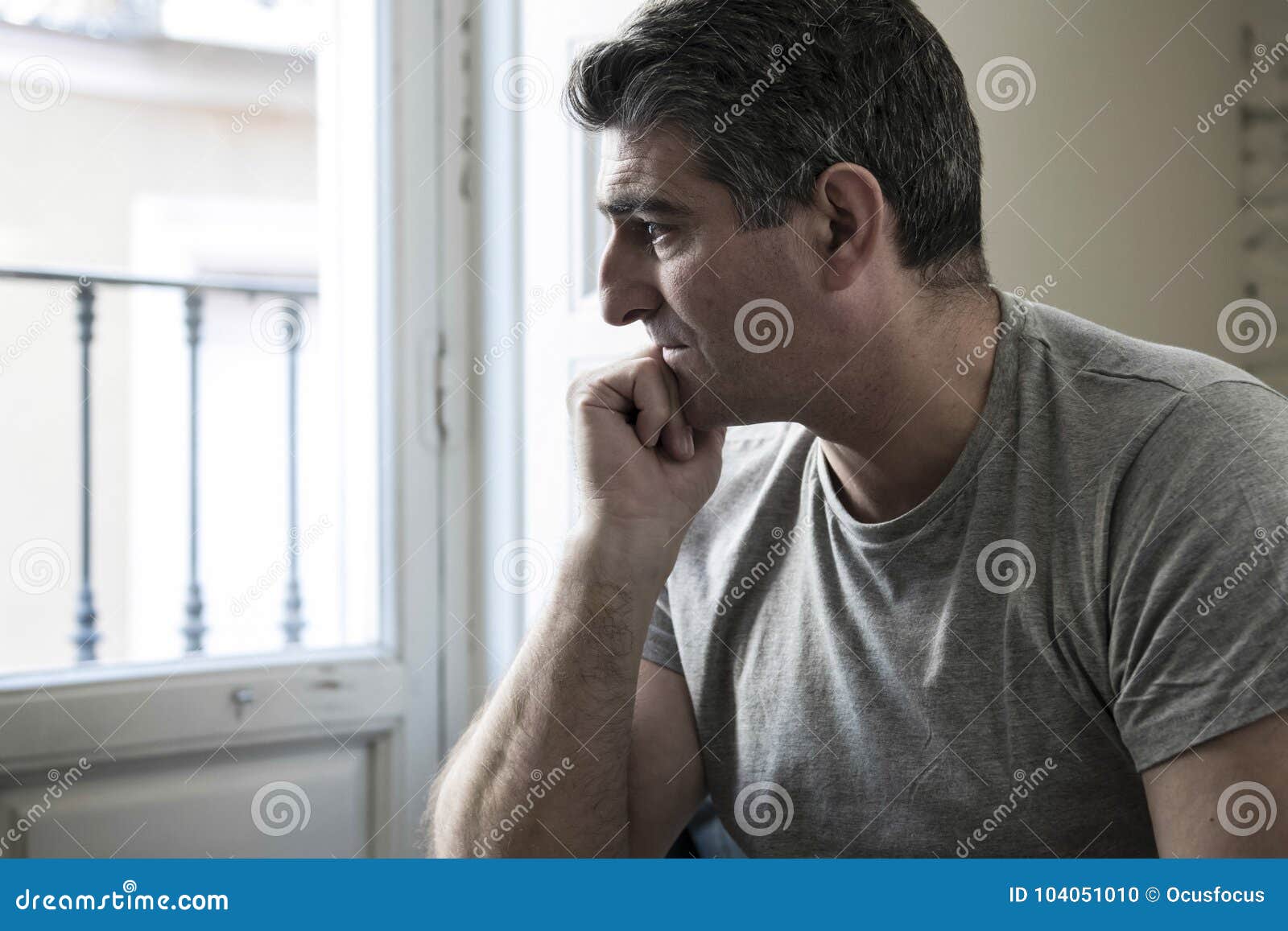 Sad and Worried Man with Grey Hair Sitting at Home Couch Looking Stock  Photo - Image of crisis, home: 104051010