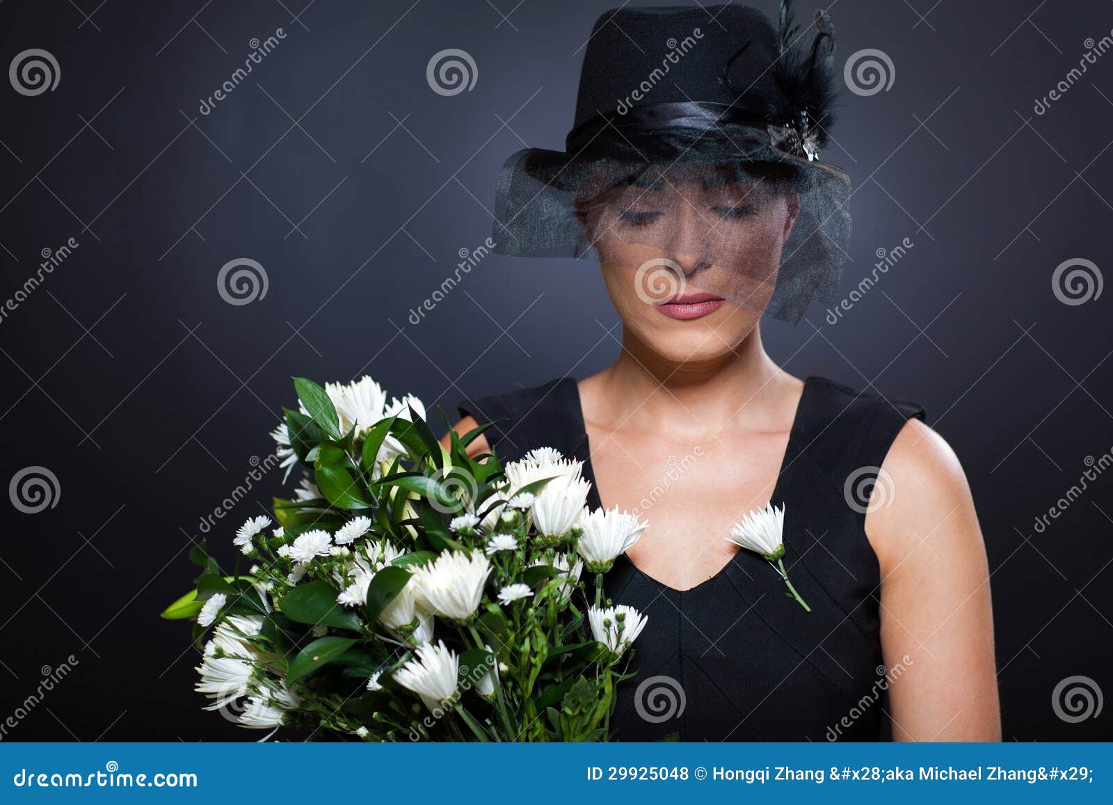 Widow with flowers stock photo. Image of husband, emotion 29925048