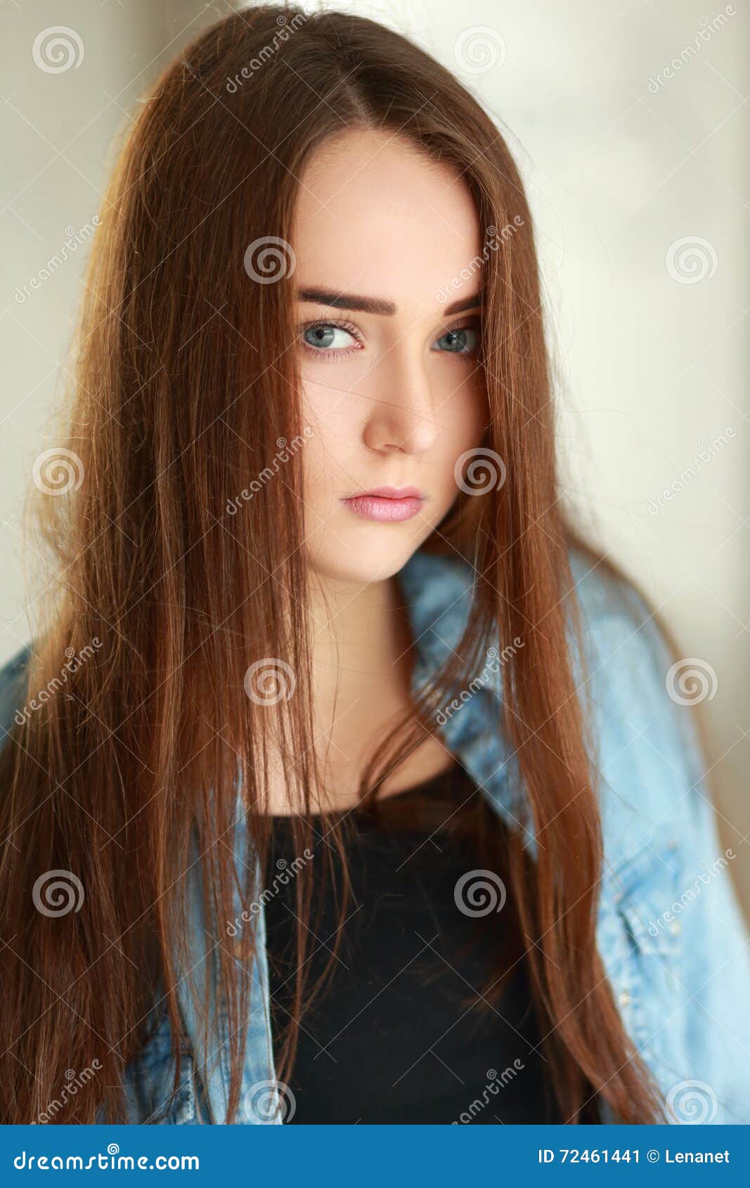 Sad young woman stock image. Image of loneliness, head - 72461441