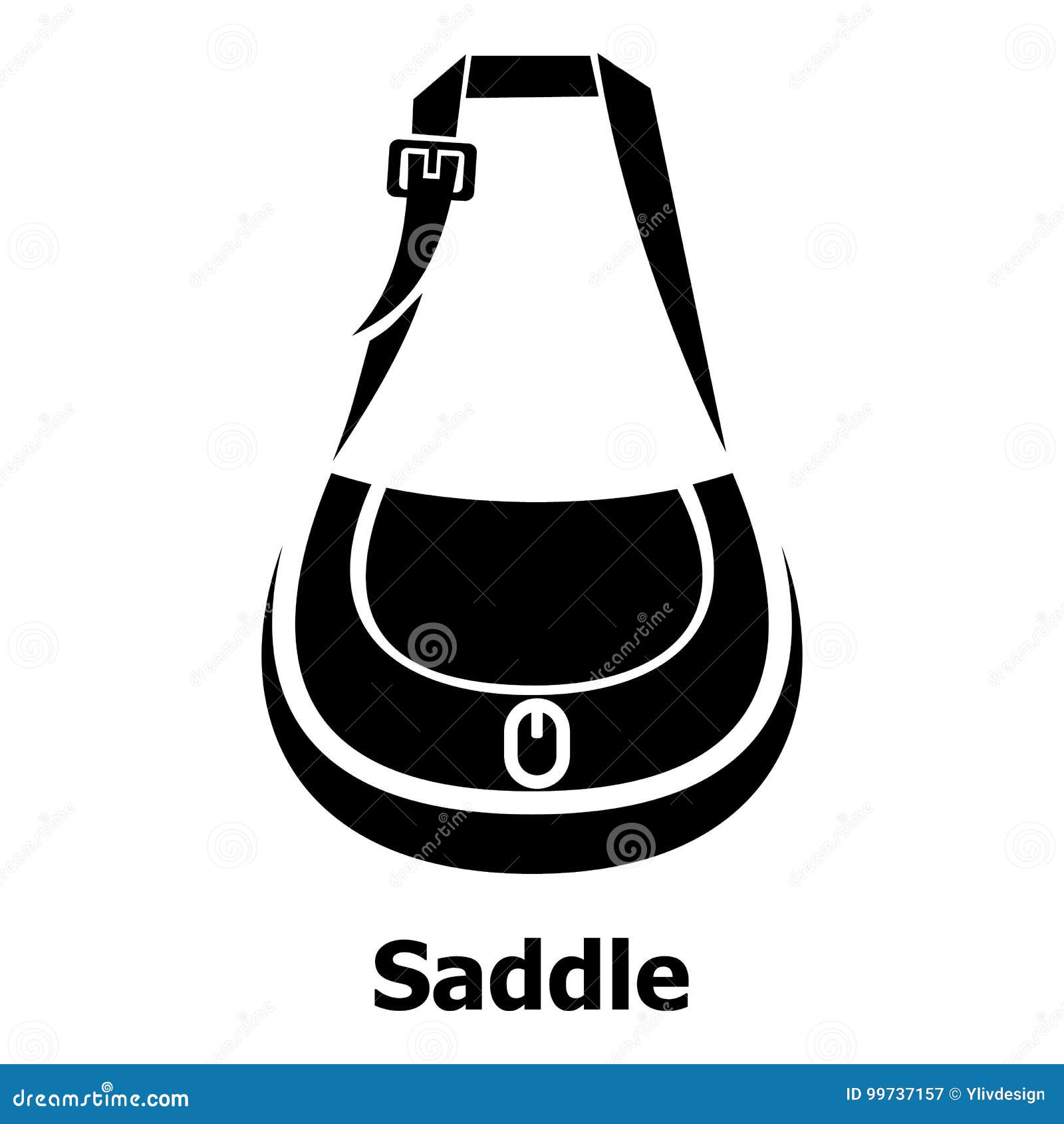 Saddle Bag Icon, Simple Black Style Stock Vector Illustration of icon