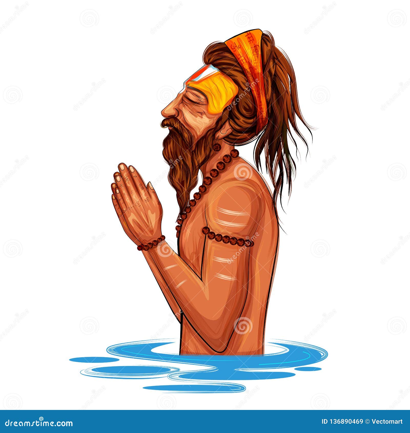 sadhu saint of india for grand festival and hindi text kumbh mela