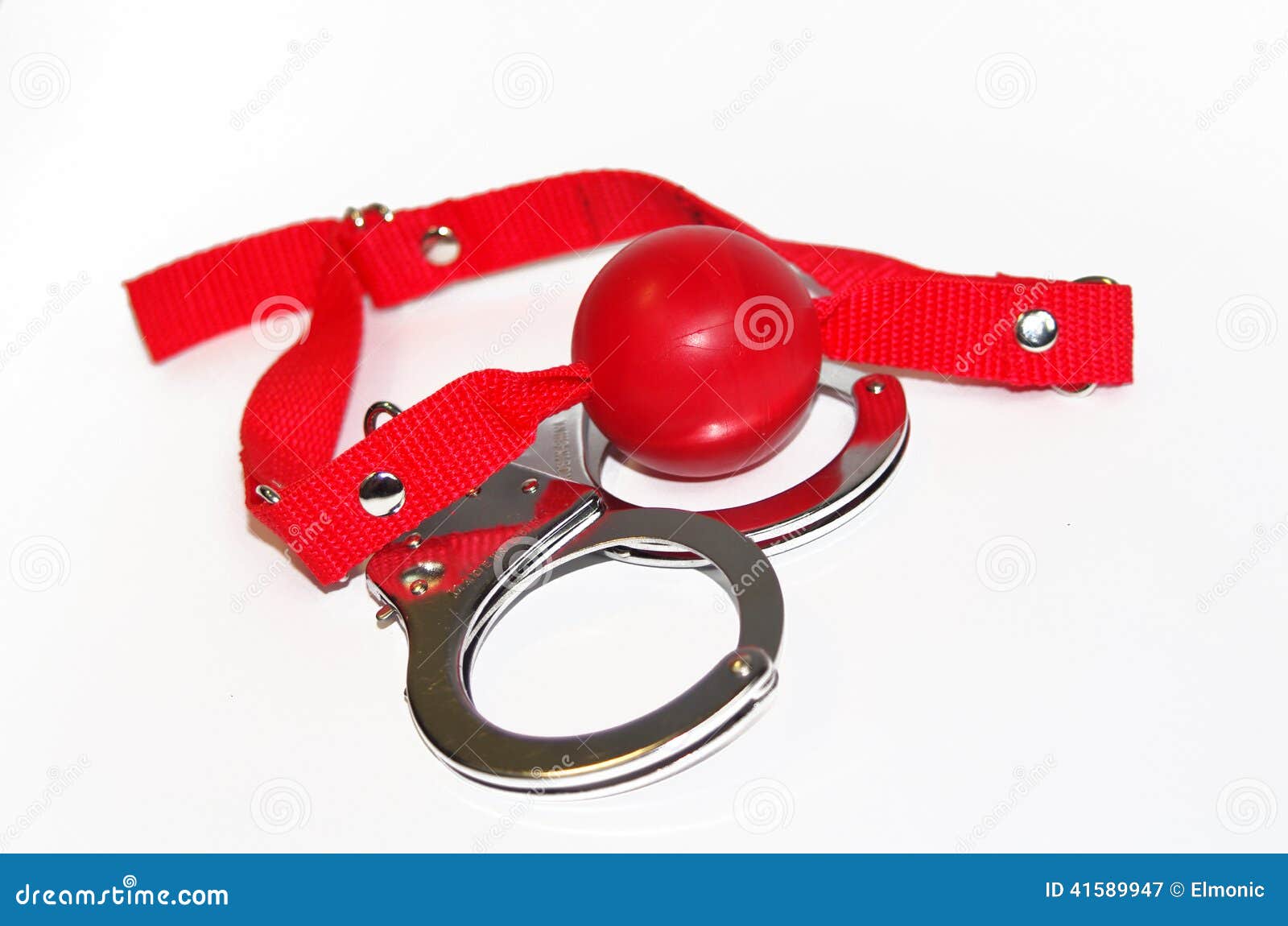 Sadomasochism Gag Isolated on a White Background with Handcuff Stock Image Image of masochism
