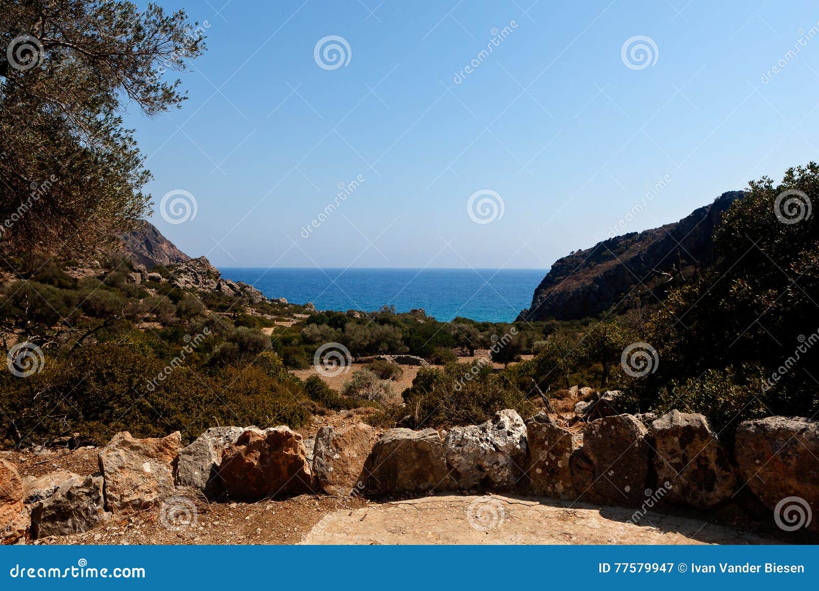 Sea, Bay, Lissos, Crete Greece Stock Image Image of rock, water 77579947