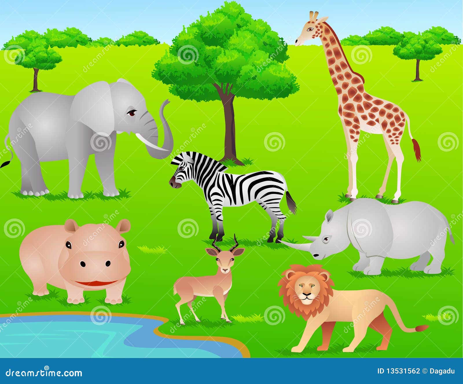 Safari animal cartoon stock vector. Illustration of impala - 13531562