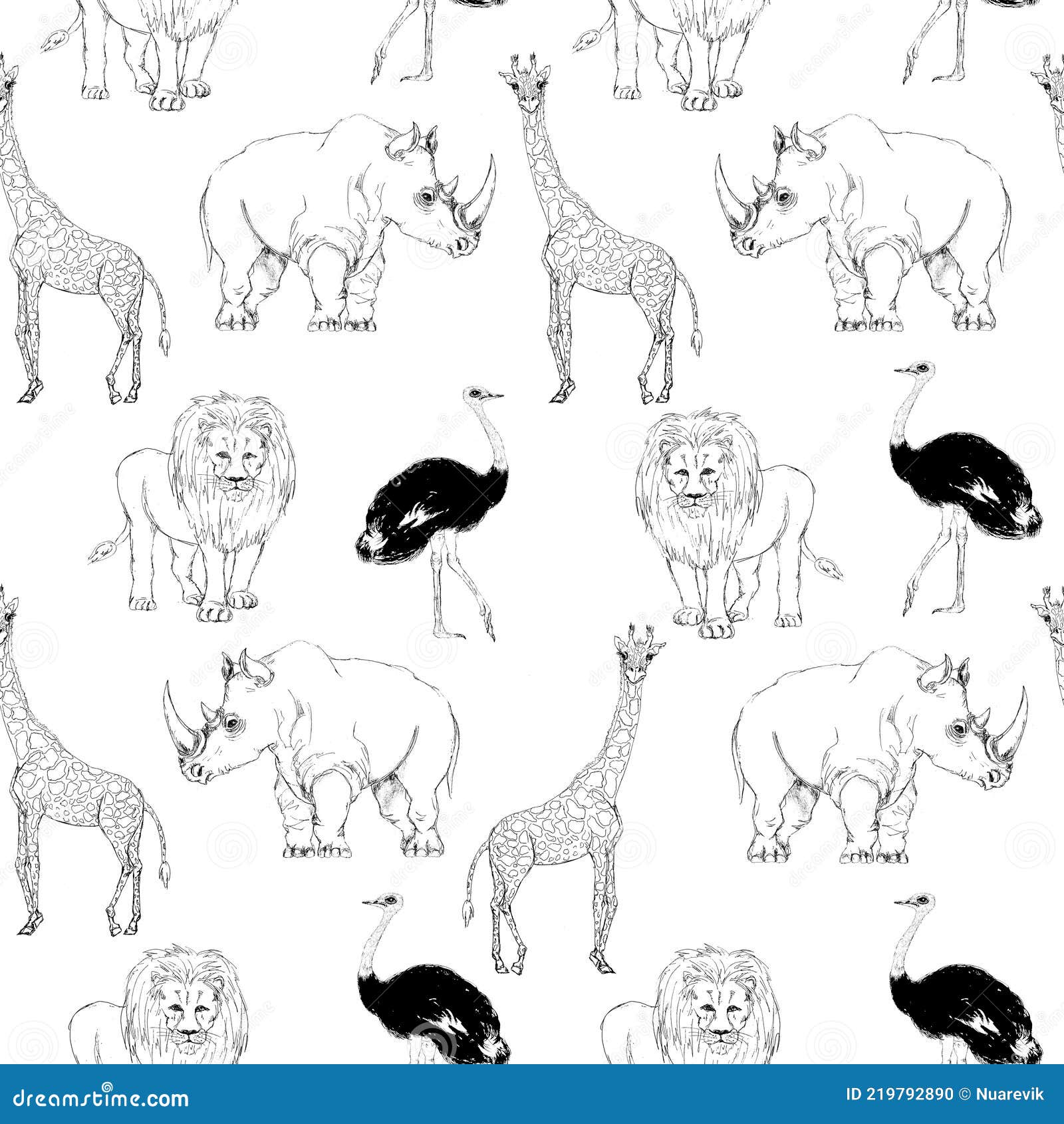 Safari Animal Print Decorative Vintage Style Seamless Black and White Monochrome Coloring Pattern Stock Illustration - Illustration of drawn, monochrome: 219792890 Safari Animal Print Decorative Vintage Style Seamless Black and White Monochrome Coloring Pattern Stock Illustration - Illustration of drawn, monochrome: 219792890