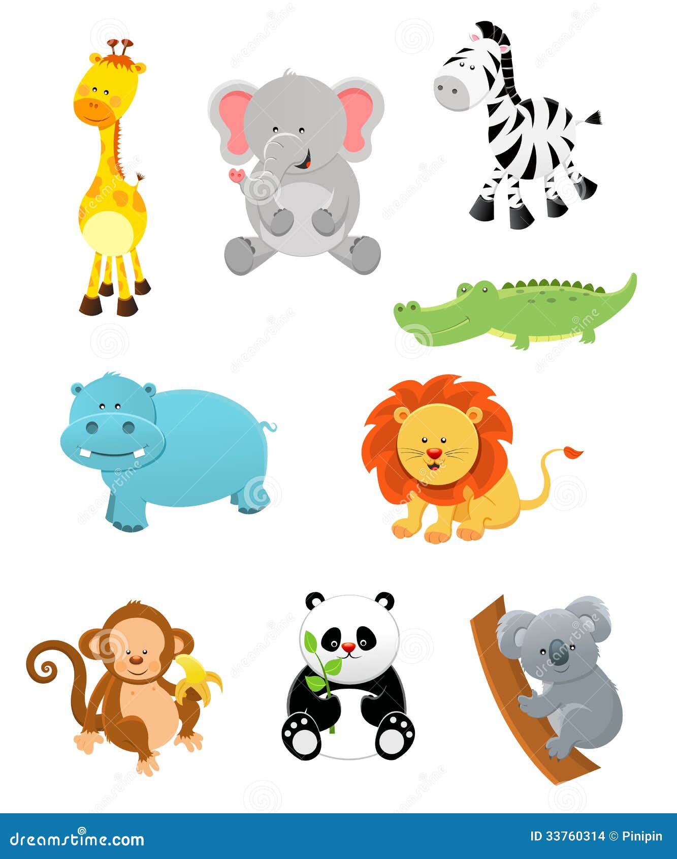 Safari Animals stock vector. Illustration of jungle, cartoon - 33760314