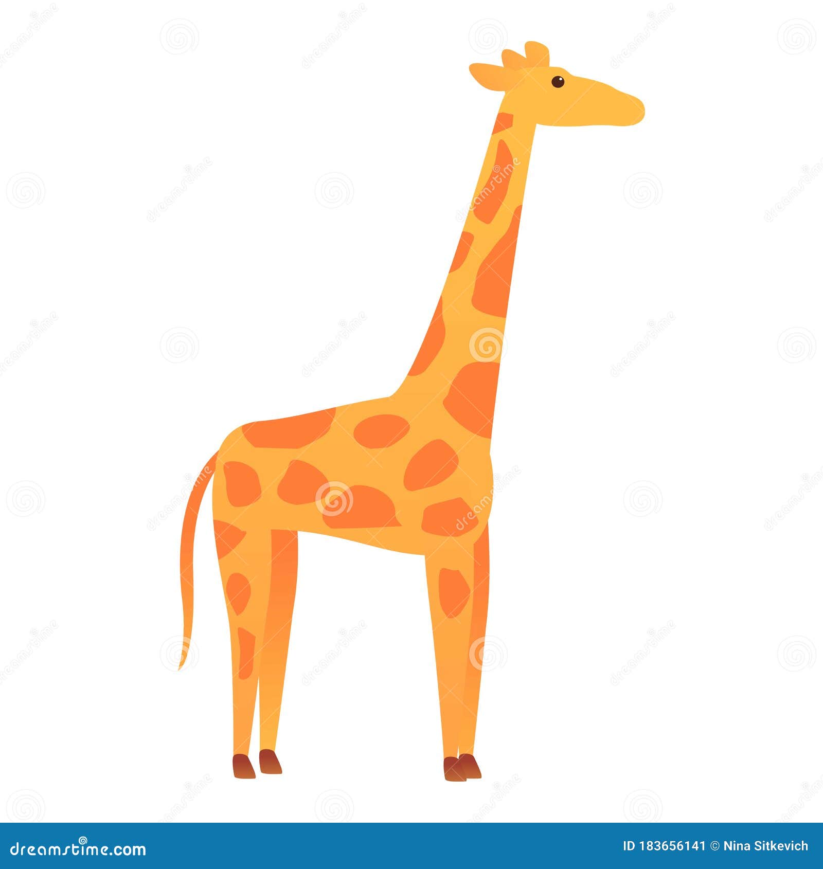 Giraffe Icon In Black Style Isolated On White Background. Realistic
