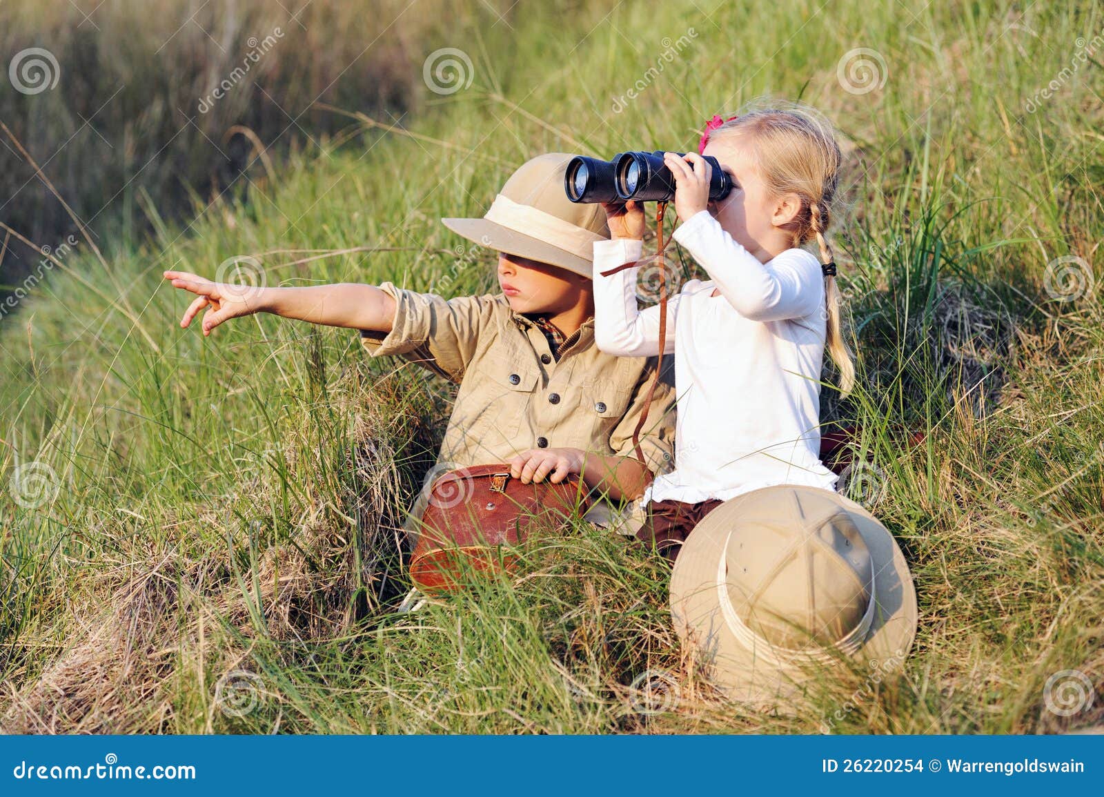 Safari kids stock photo. Image of meadow, adventure, leisure 26220254
