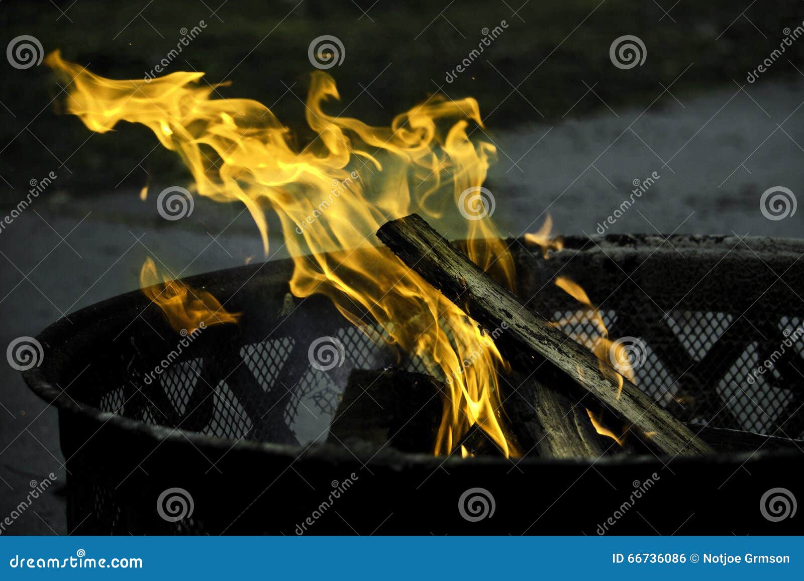 Safe Camp Fire Campfire in Metal Basket Stock Photo Image of fiery
