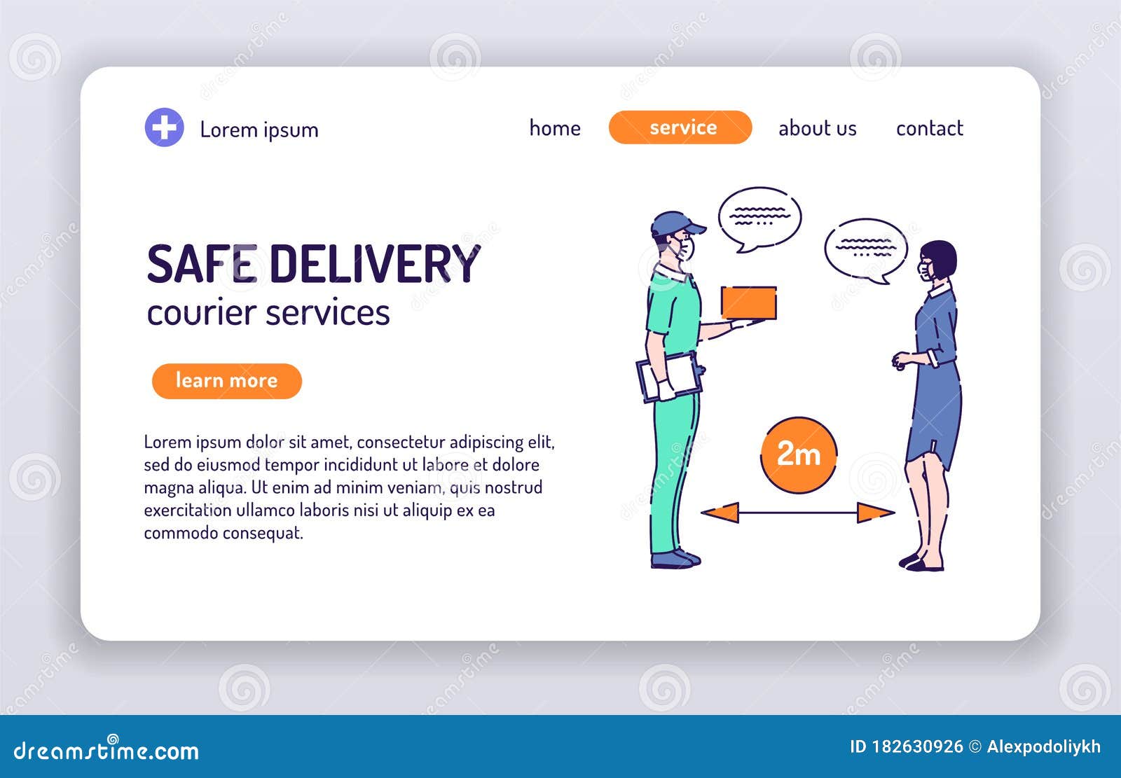 Safe Delivery Web Banner. Courier Services. Isolated Cartoon ...