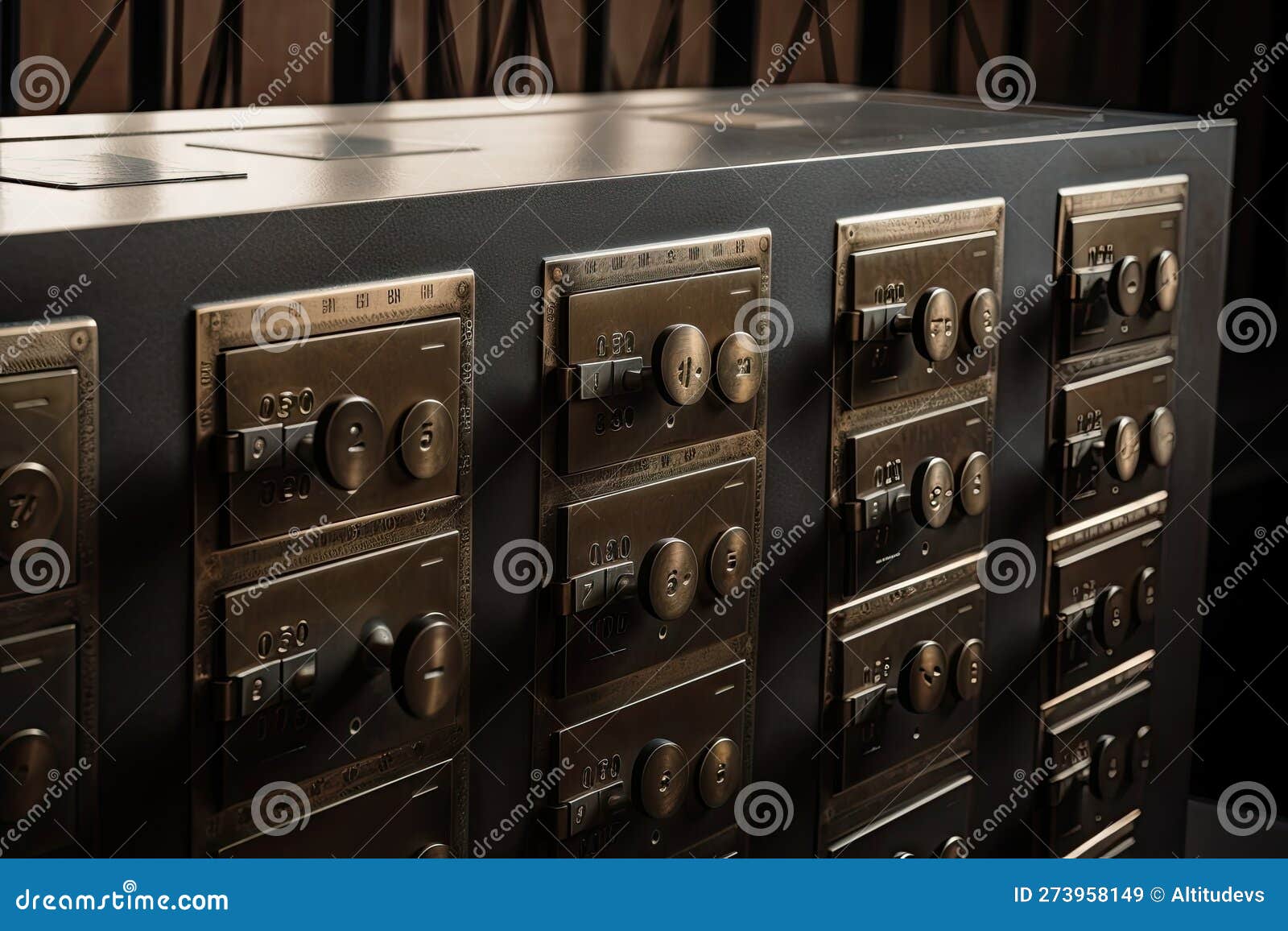 Safe Deposit Box, with the Key in the Lock, Symbolizing Security and