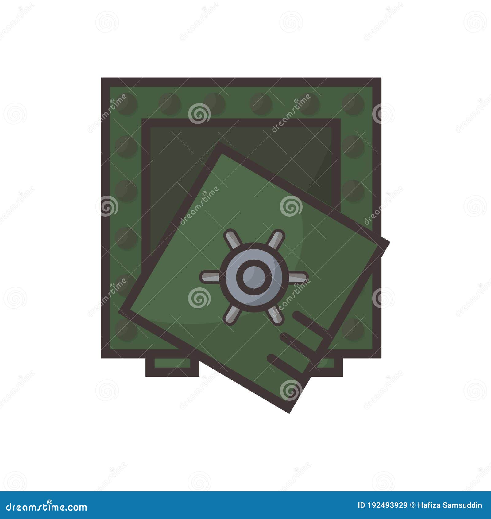 Safe Deposit Box Theft. Vector Illustration Decorative Design Stock