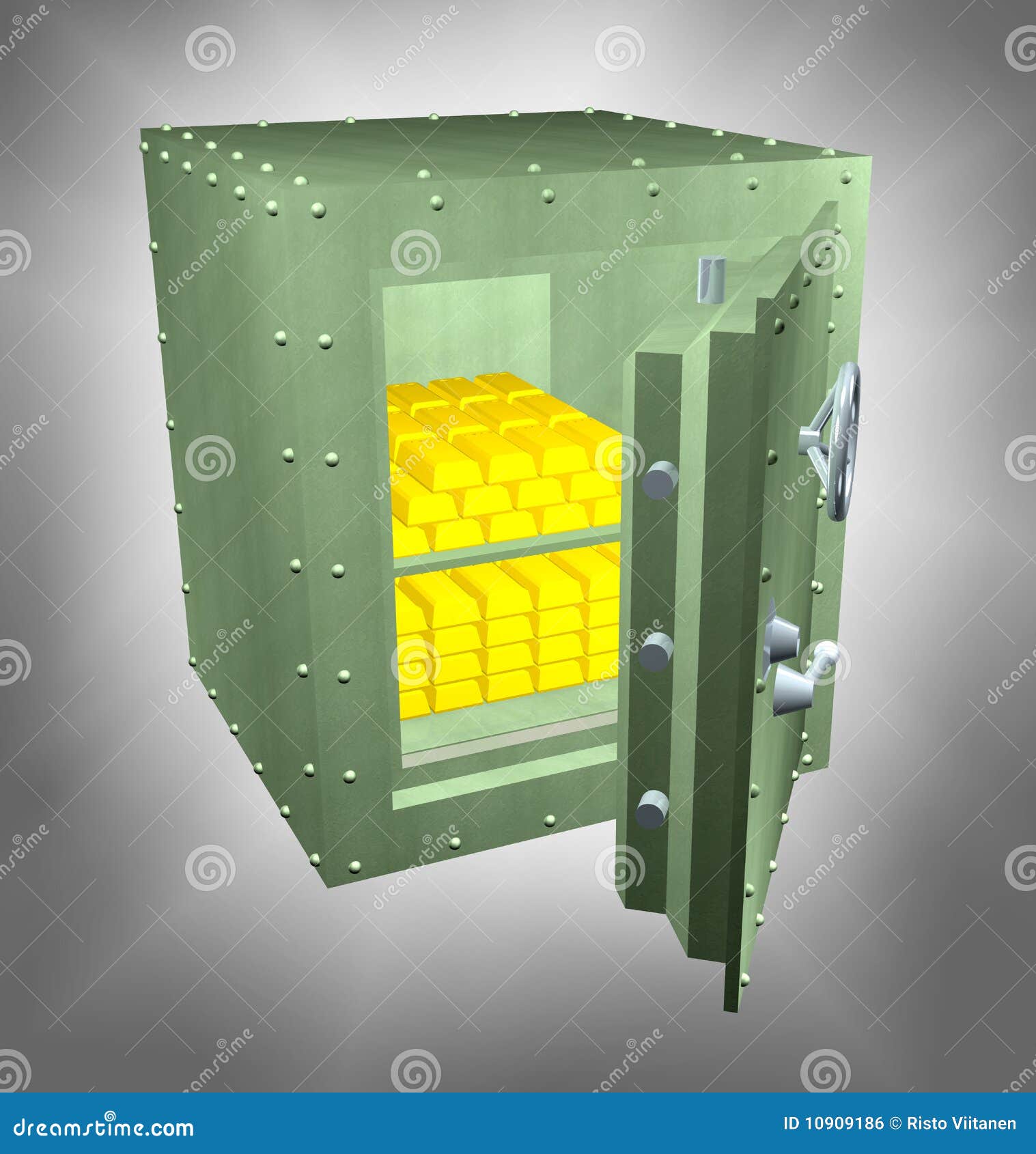 Safe filled with gold stock illustration. Illustration of locked 10909186