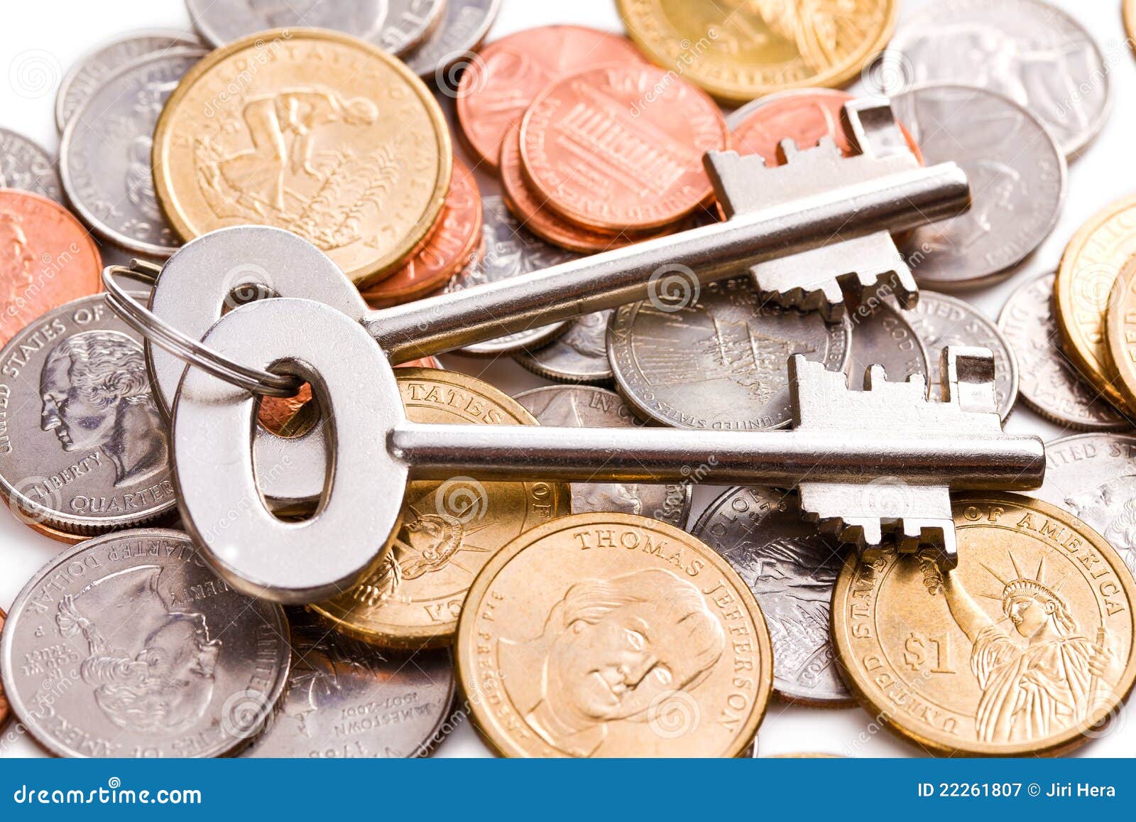 Safe key with coins stock image. Image of savings, bank 22261807