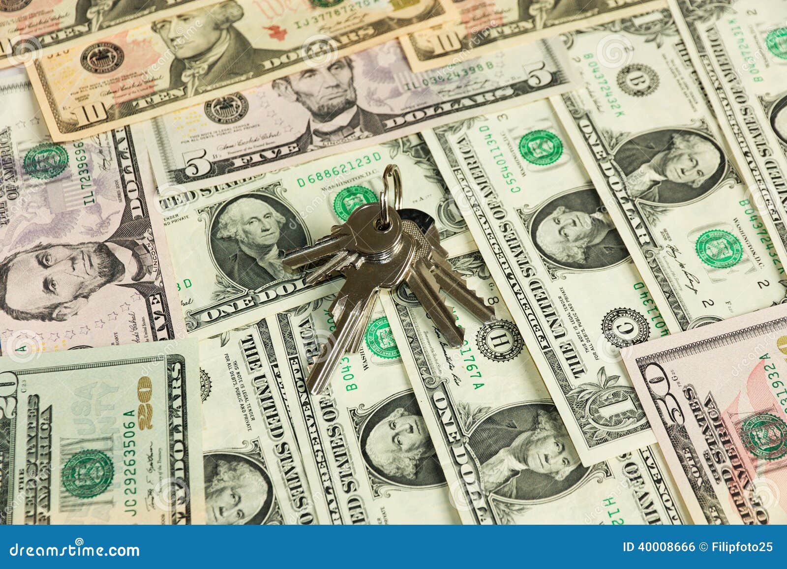 Safe key with money stock photo. Image of cash, savings 40008666