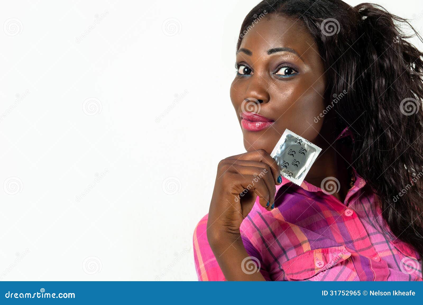 Black Haired Teen Having Sex - African American Girl Showing Condom-Safe Sex Conc Stock Image - Image of  tearing, contraceptive: 31752965