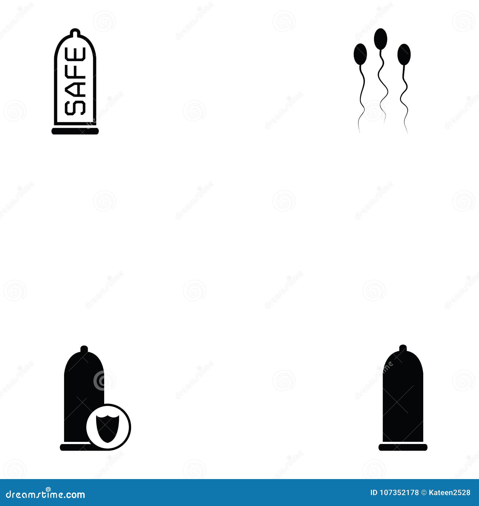 Safe sex icon set stock vector. Illustration of icon 107352178