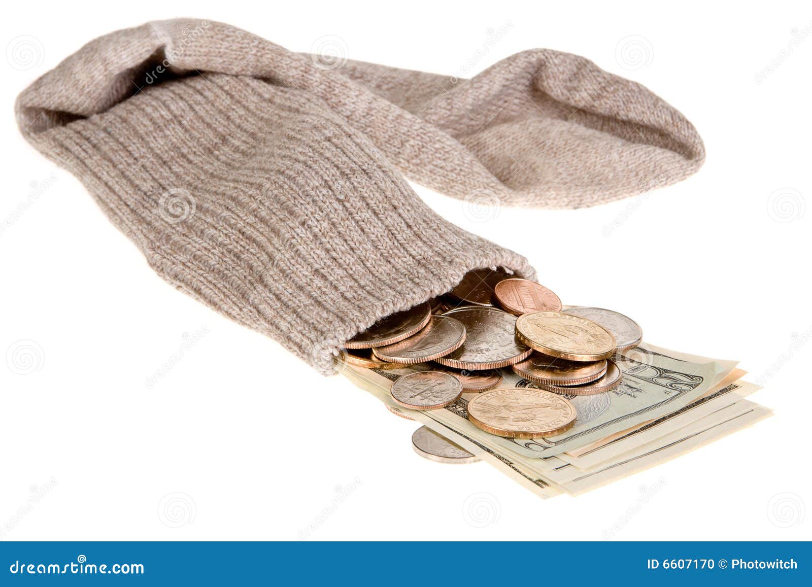 Geld in Socken verstecken ist eine unsichere - Lizenzfreies Foto #23506824