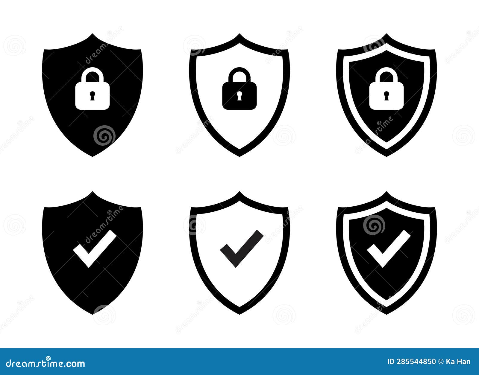 Safeguard, Shield Guard Icon Vector. Lock Security Safety Sign with Checkmark and Padlock Symbol