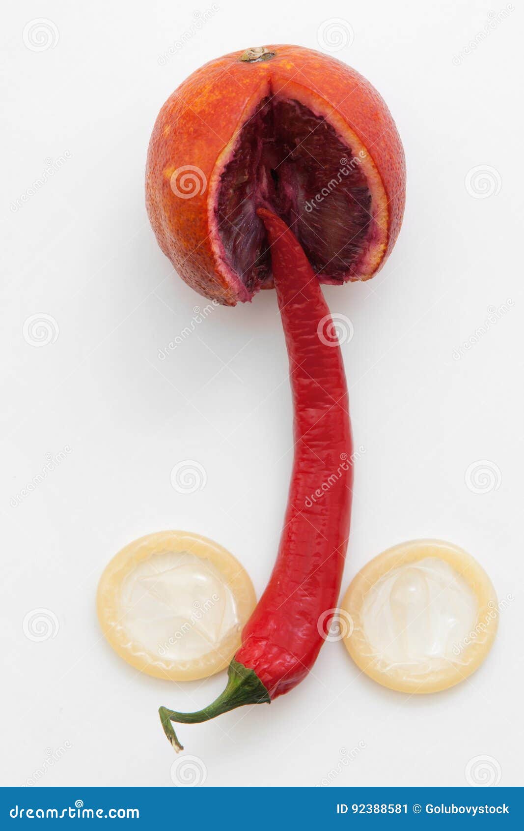 Safer Sex Geweckte Lange Penis Dringen Zur Vagina Ein Stockbild