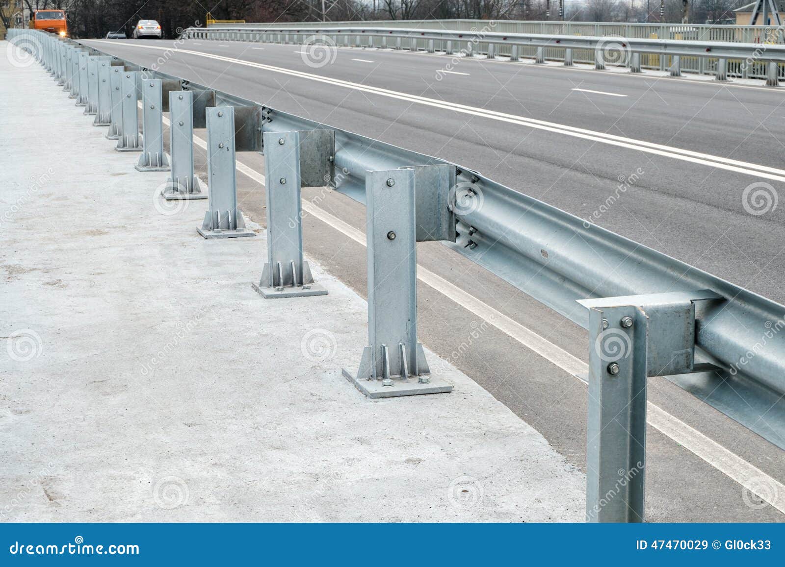 Safety Barrier on Freeway Bridge Stock Image - Image of road, bridge ...