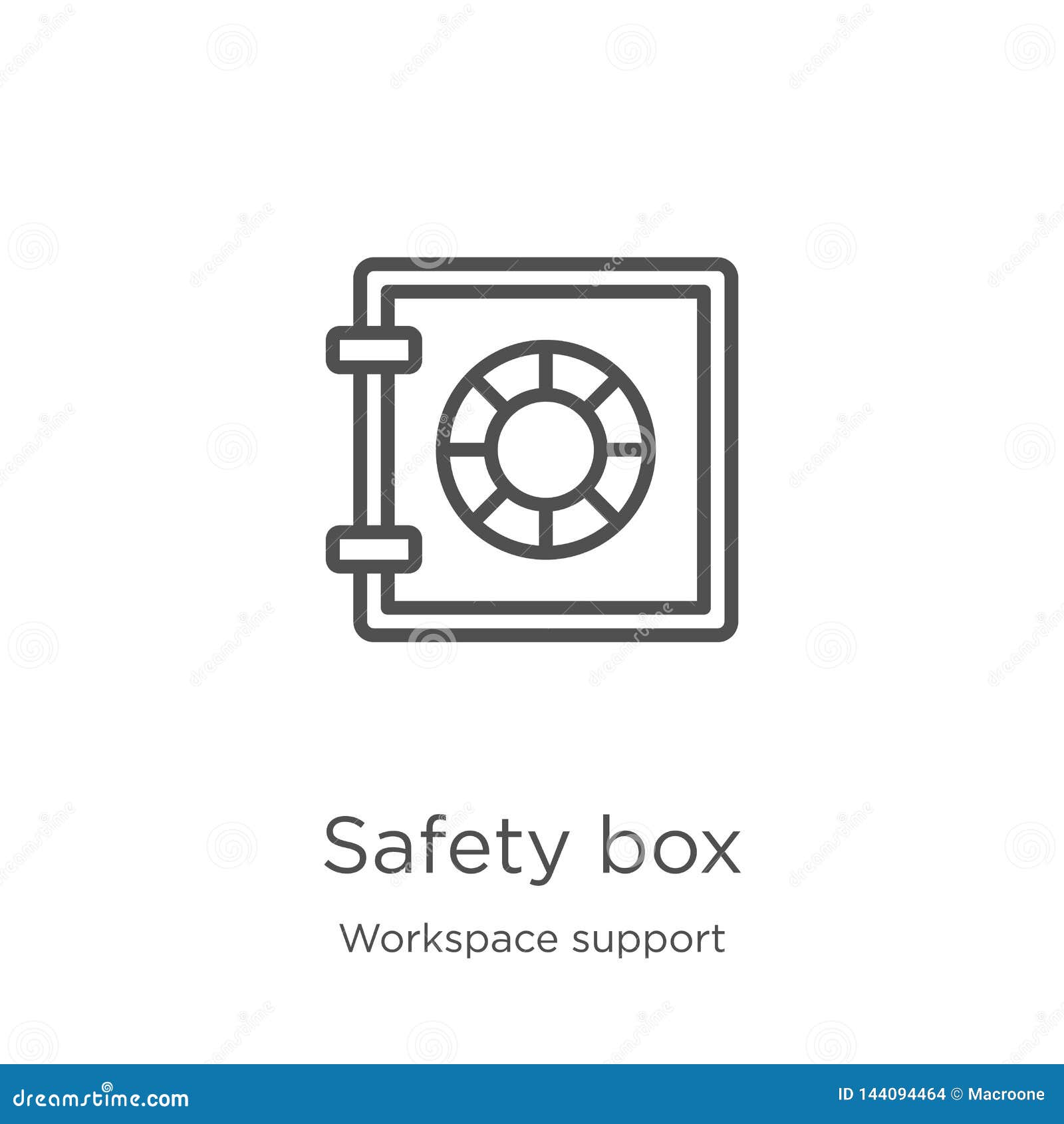 Safety Box Icon Vector From Workspace Support Collection Thin Line Safety Box Outline Icon Vector Illustration Outline Thin Stock Vector Illustration Of System Wealth