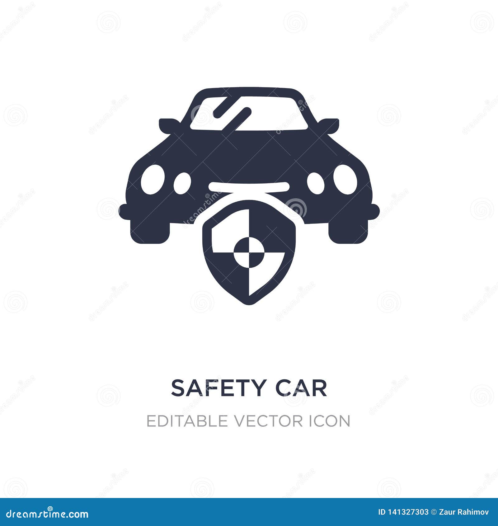 Safety Car Icon on White Background. Simple Element Illustration from