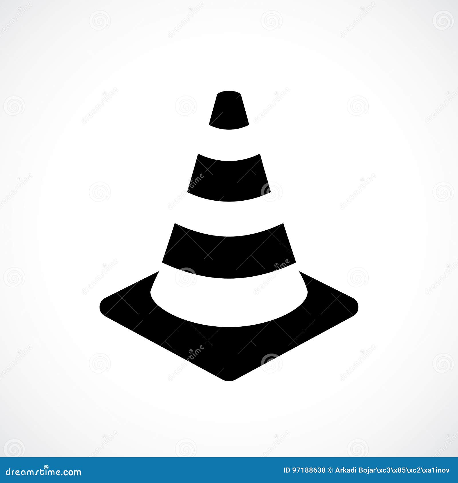 Safety cone vector icon stock vector. Illustration of design 97188638