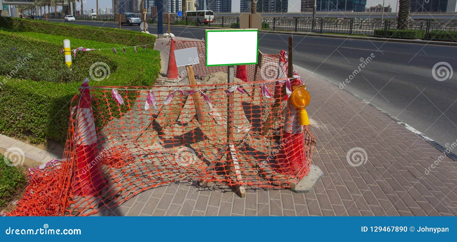 Safety Cones in the Dubai City Stock Photo Image of dubai, asphalt