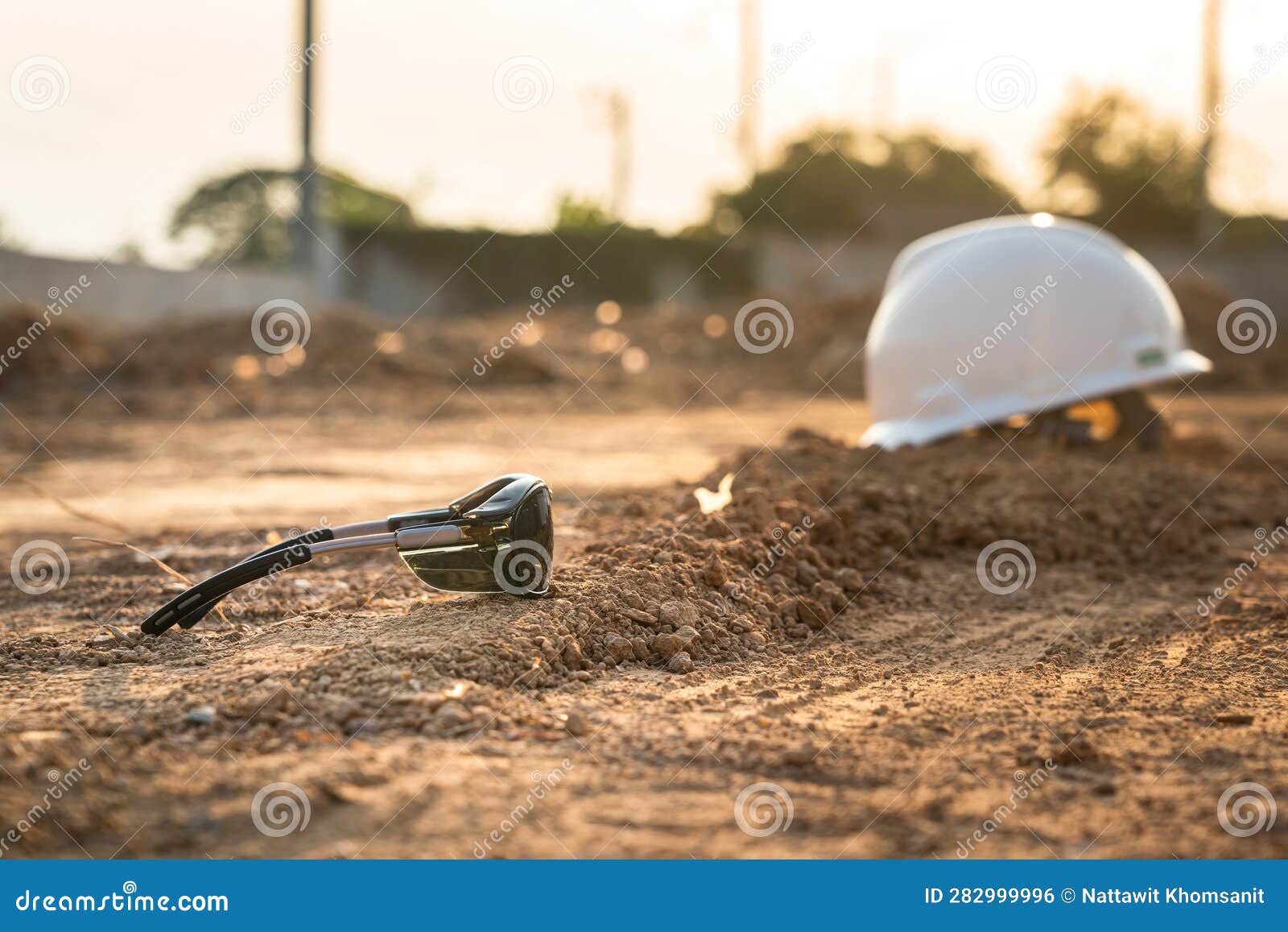 A Safety Eyeglasses for Construction Worker. Stock Photo Image of