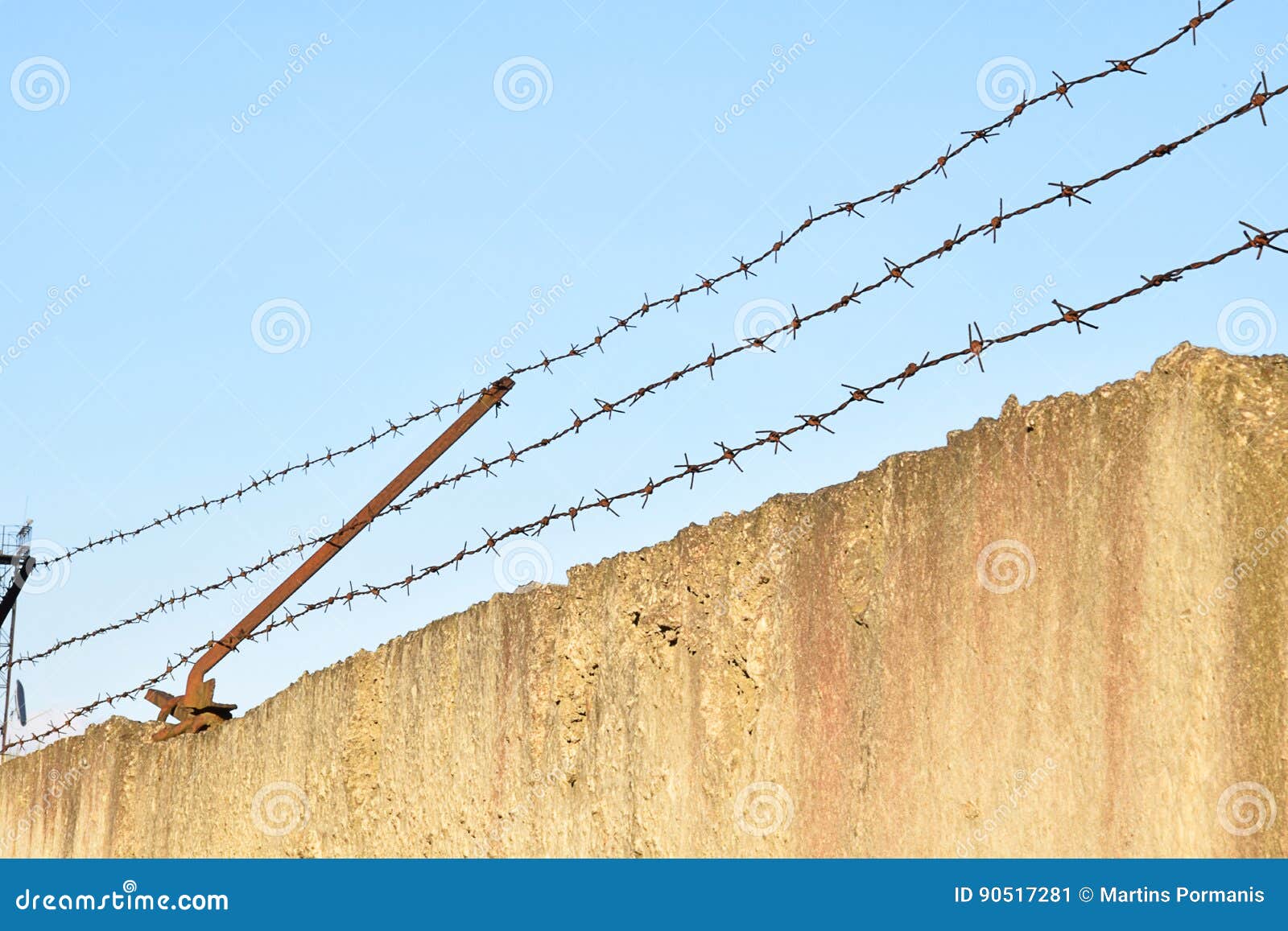 safety fence of barbed wire