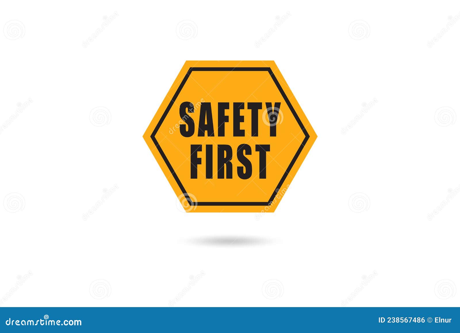 Safety First Badge in Industrial Safety Concept Stock Illustration