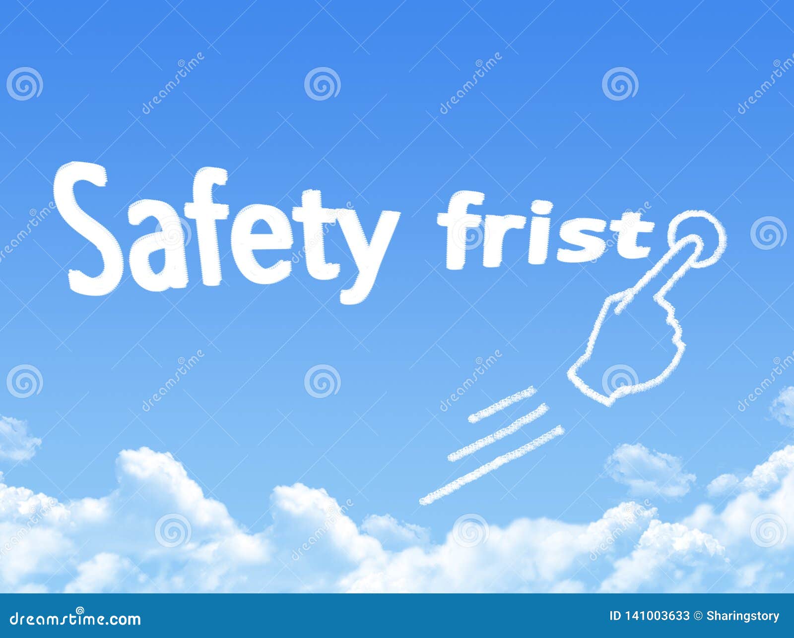 Safety First Message Cloud Shape Stock Illustration Illustration of