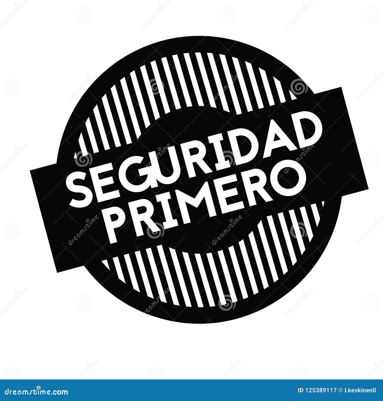 Safety First Stamp in Spanish Stock Vector Illustration of warn