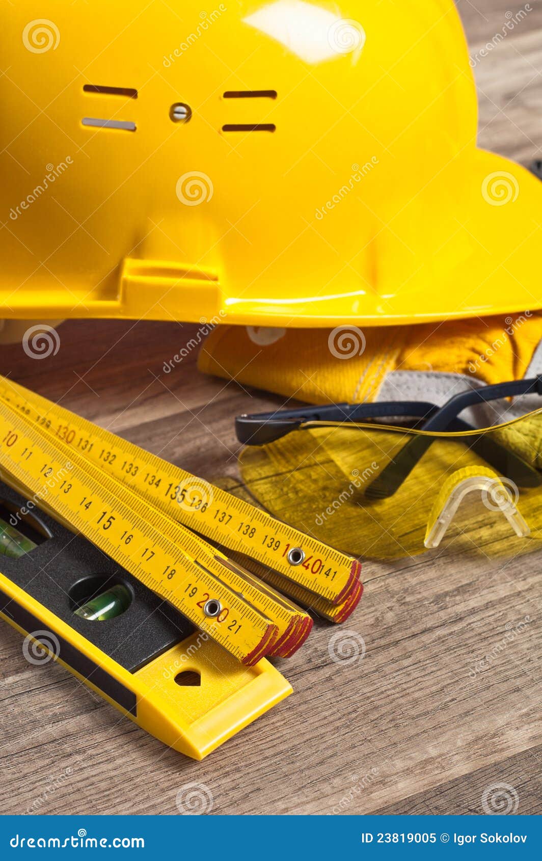 Safety gear kit close up stock image. Image of guard 23819005