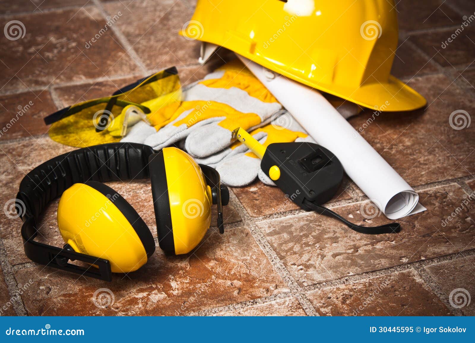 Safety gear kit stock image. Image of carpentry, builder 30445595