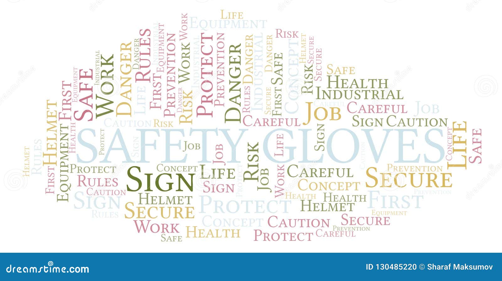 Safety Gloves word cloud. stock illustration. Illustration of safety