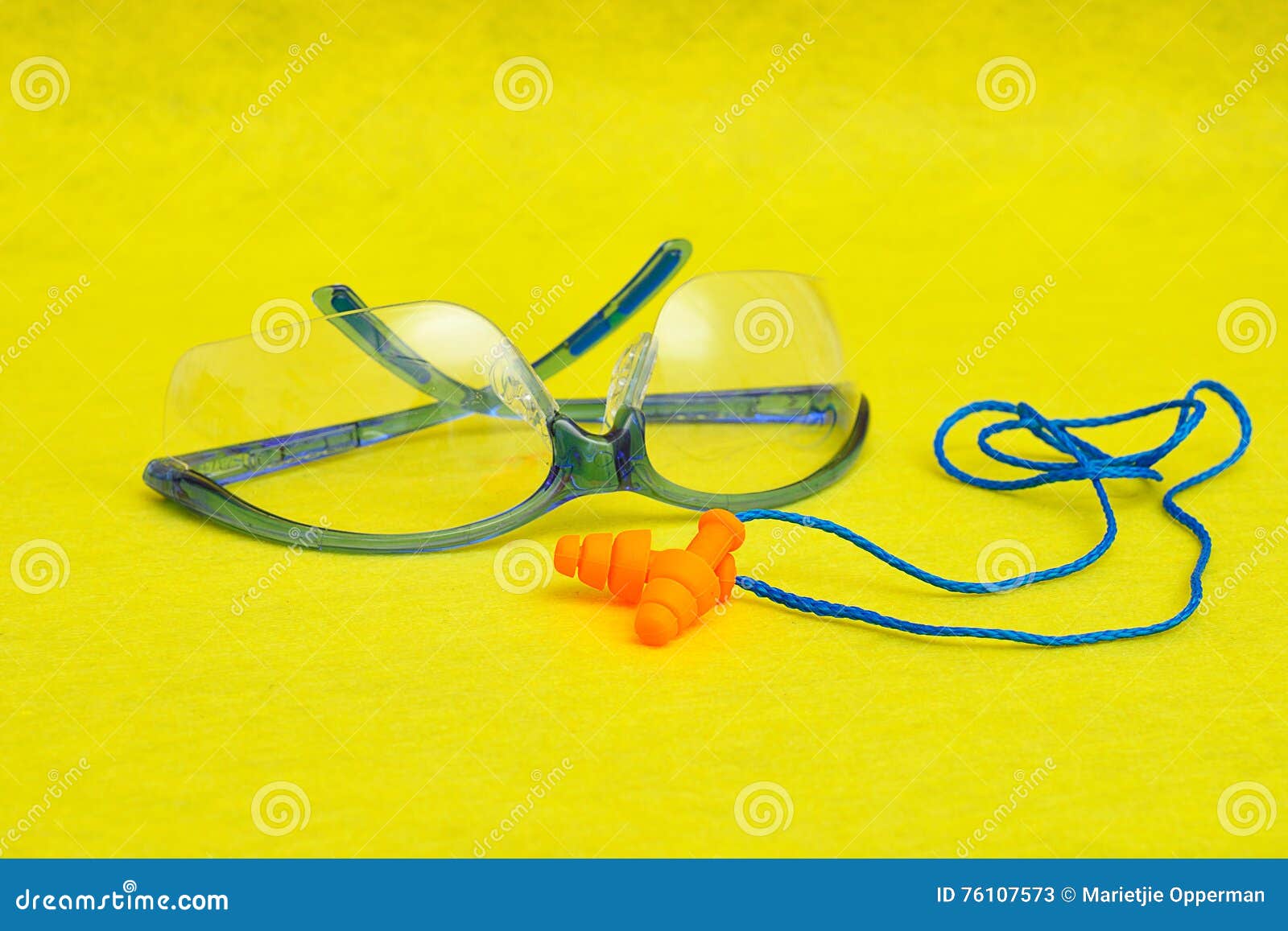 Safety Goggles and Ear Plugs Stock Image Image of care, earplugs