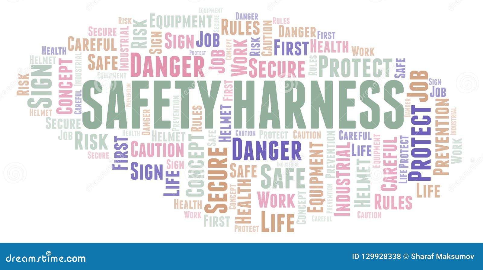 Safety Harness word cloud. stock illustration. Illustration of card
