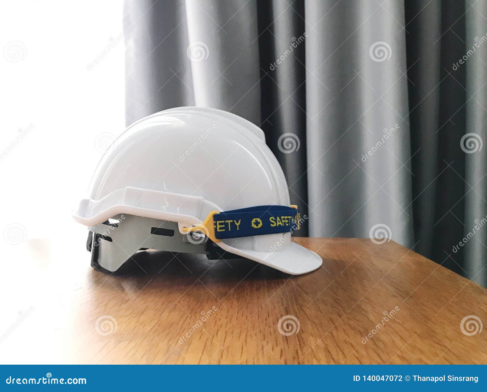 Safety hat stock photo. Image of table, white, construction 140047072