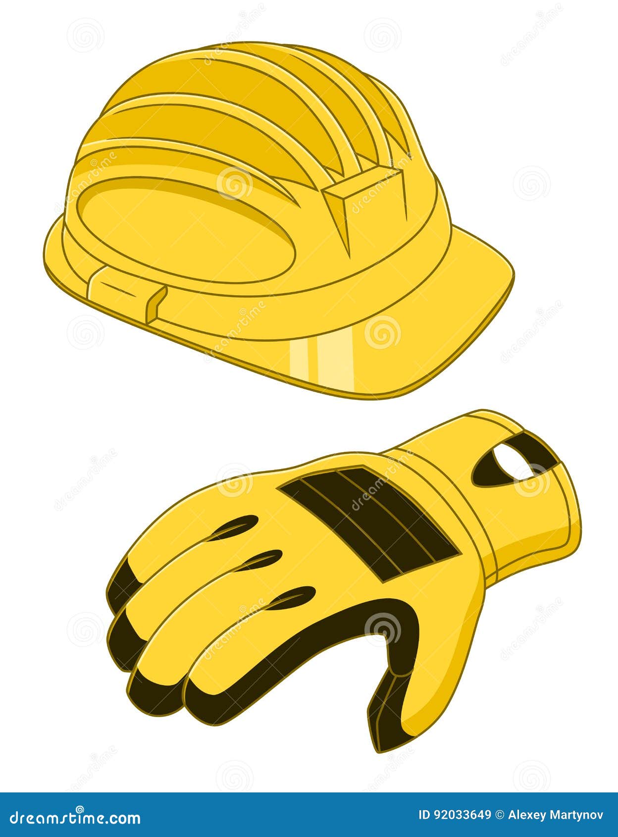 Safety Helmet and Work Glove Stock Vector Illustration of beautiful