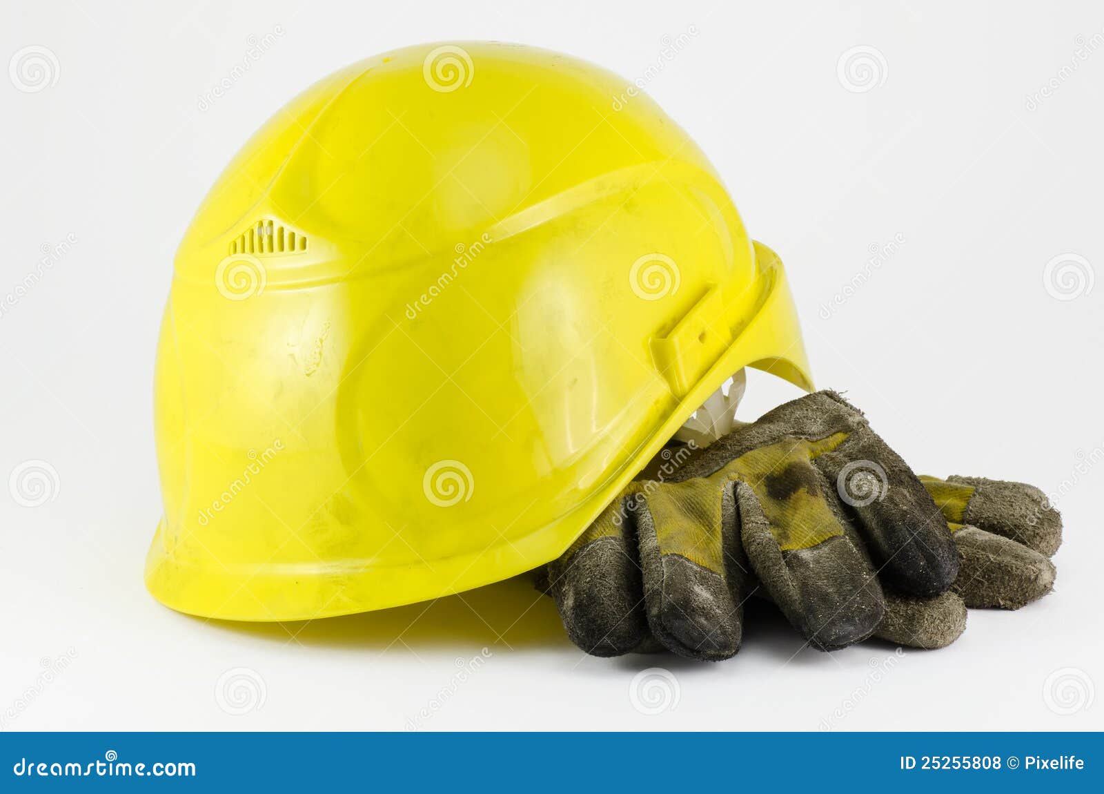 Safety Helmet and Work Gloves Stock Photo Image of equipment, head