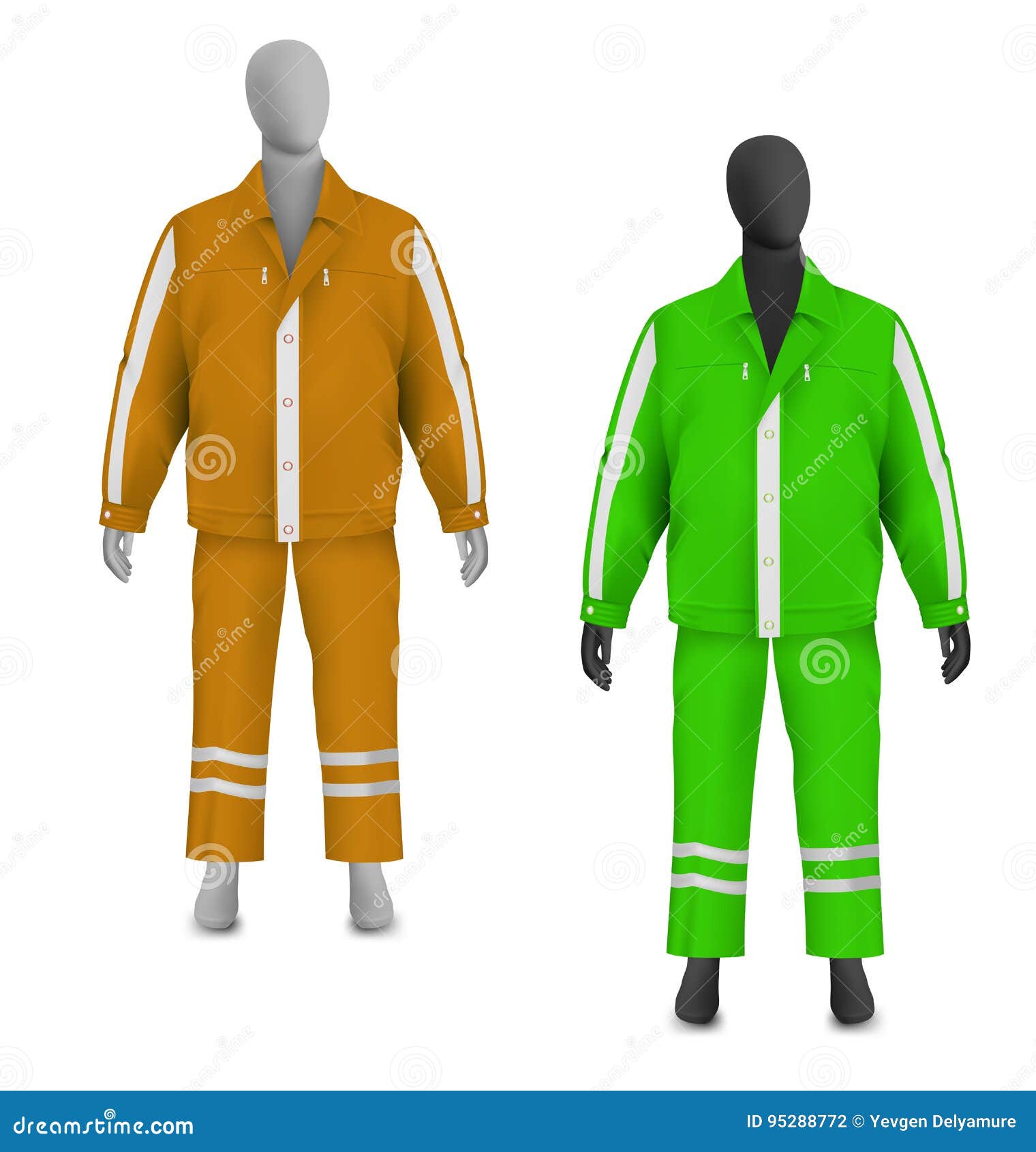 Safety Jacket and Pants Set on Mannequin Stock Vector Illustration of