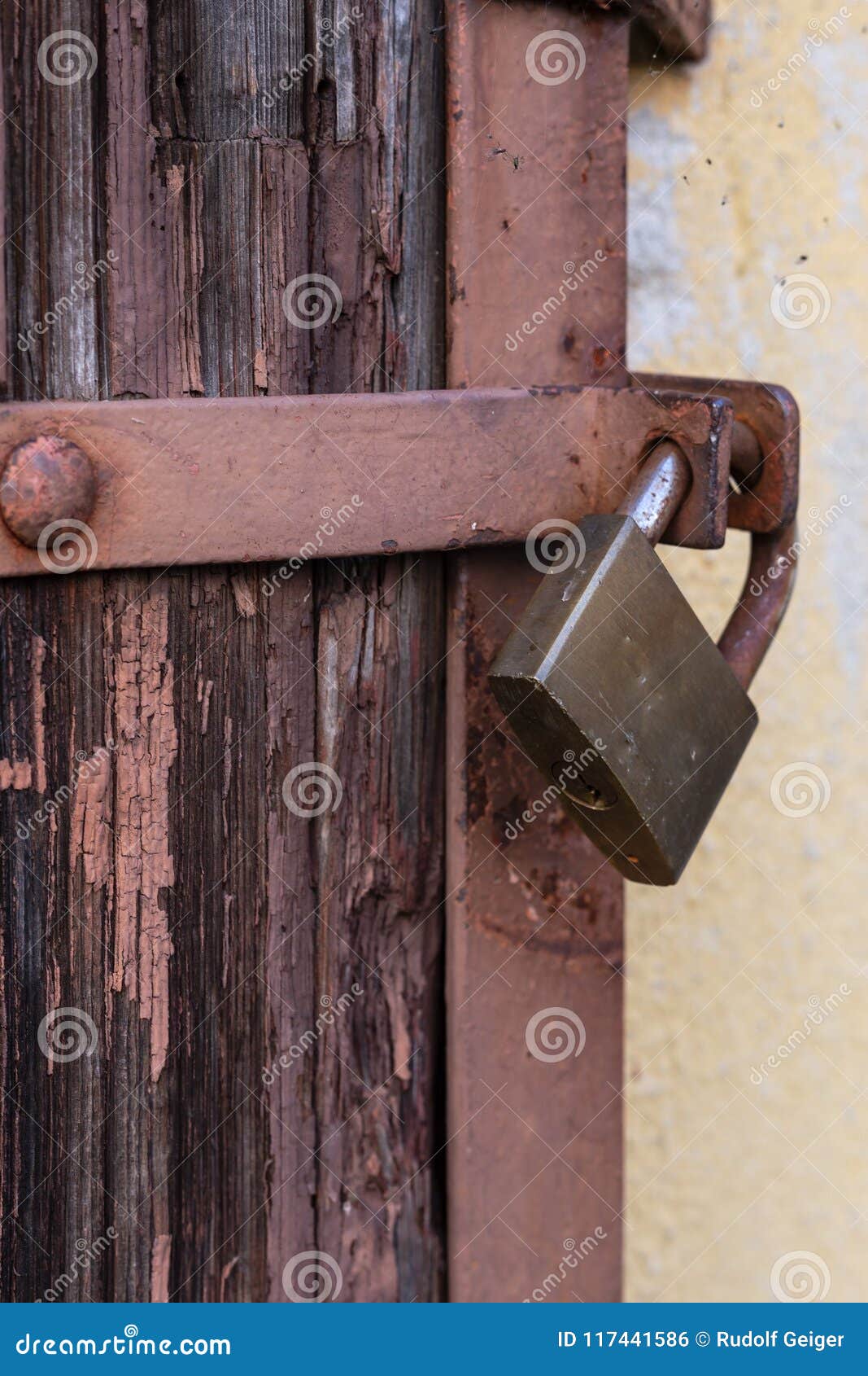 Safety Lock On A Vintage Door Bar Stock Photo Image Of House