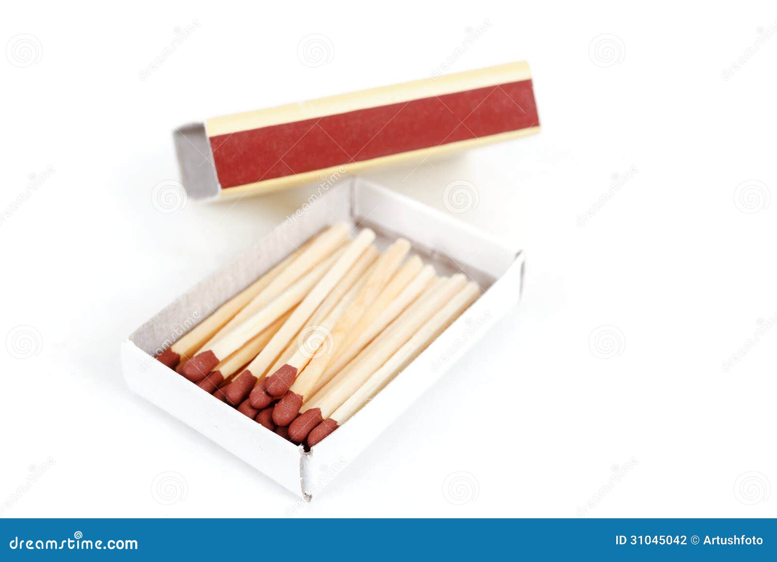 Safety Matches in Box on White Stock Photo Image of fire, matchbook